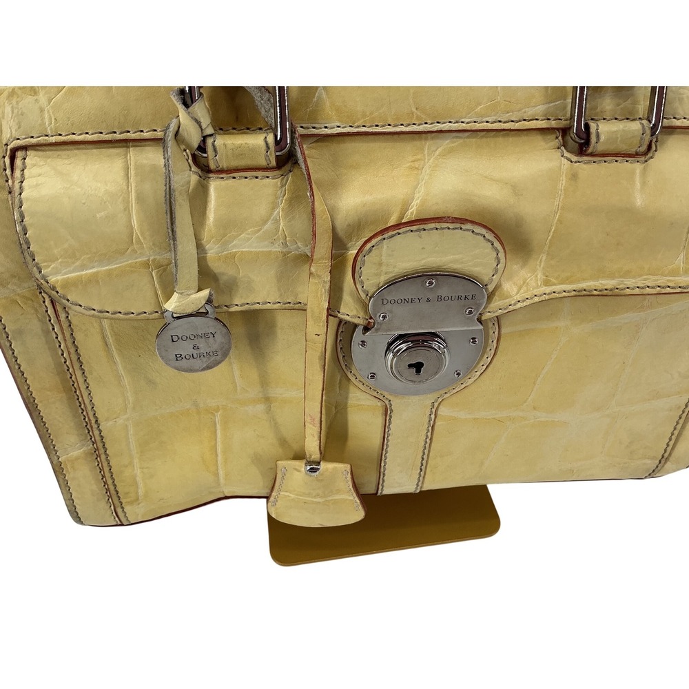 Dooney & Bourke Made in Italy Leather‎ Lock Satchel | Croco Embossed - Picture 12 of 14